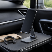 Noviquieo FlexRise Cabin Device Stand holding a phone in a parked car
