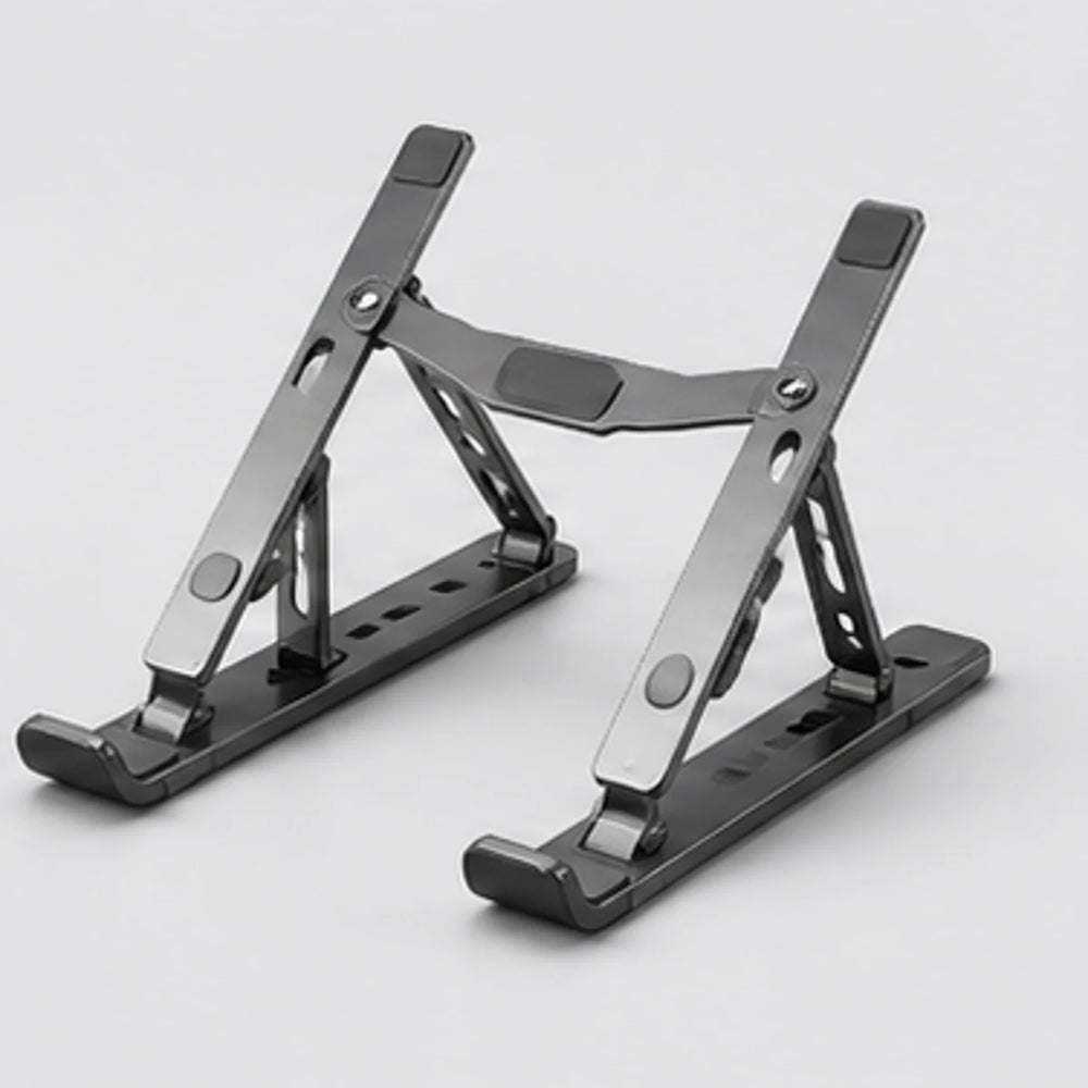 Noviquieo FlexRise Device Stand in Noviquieo graphite tech product photography