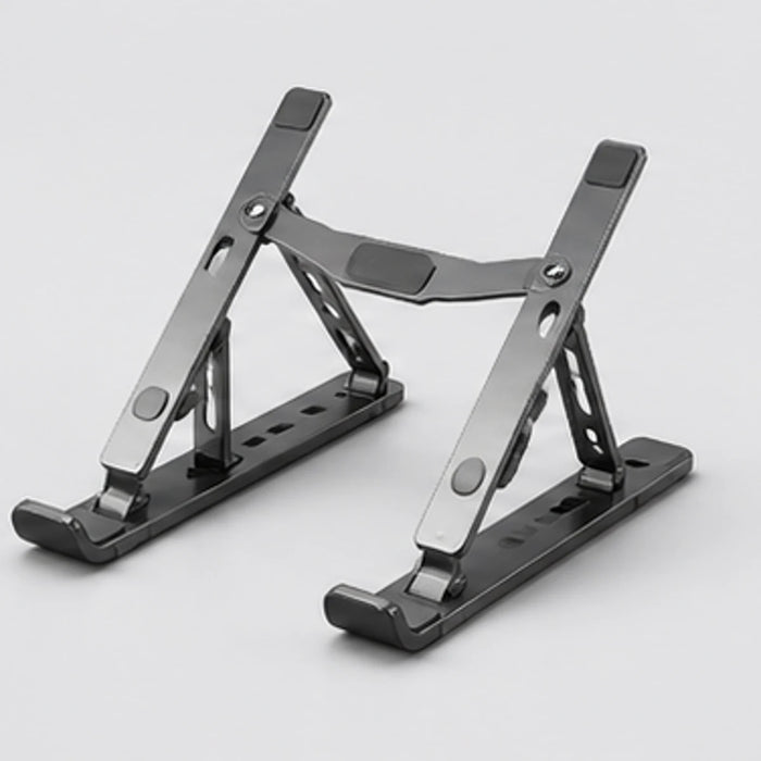 Noviquieo FlexRise Device Stand in Noviquieo graphite tech product photography